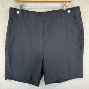 Raffaella Womens Black Classic Fit Size 18 Pleated Front Shorts